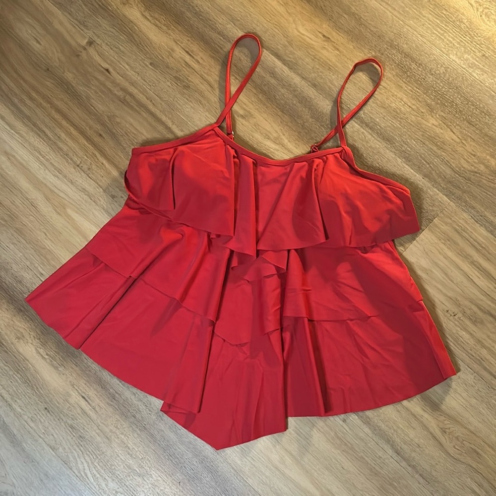 Red Women's Ruffled Top - Picture 7 of 7